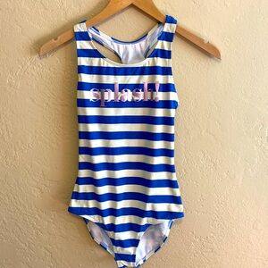 Boden Girl’s One Piece Striped Swim 11-12y